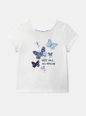 Ecrufarbenes T-Shirt mit Schmetterlingsmotiven LEPAPYETTE / 24H2PFJ1TMC001
