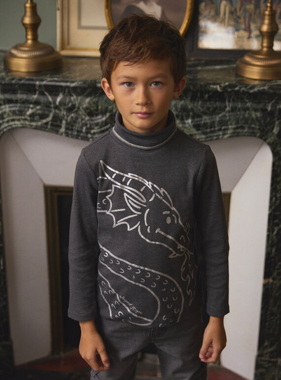Unterziehpullover Drache Grau LADRAGE / 24H3PGQ1SPLJ922