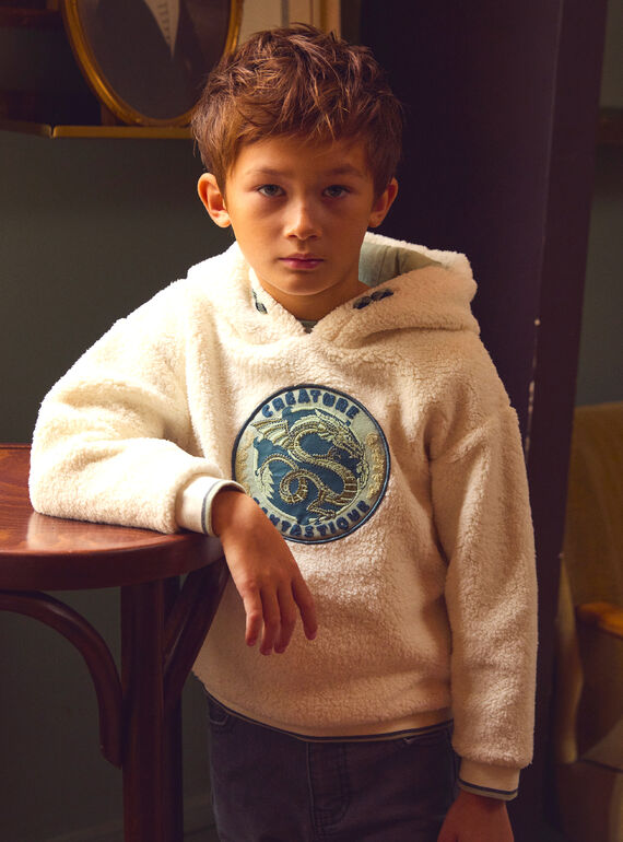 Kapuzen-Sweatshirt Schaffell-Imitat LADOTAGE / 24H3PGQ1SWE811