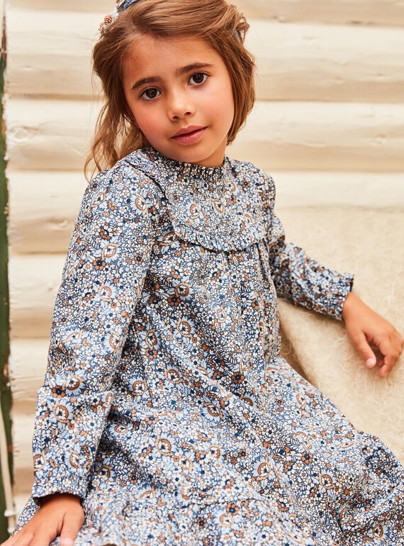 Frostblaues Kleid mit Blumenmuster DIAROBETTE / 22H2PFY1ROBC206