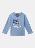 Himmelblaues T-Shirt aus Jersey mit „Gitarristendachs“-Motiv LETICHAGE / 24H3PGJ1TMLC236