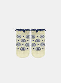 Blassgelbe Jacquard-Blumensocken KAULINE / 24E4BFR1SOQ103