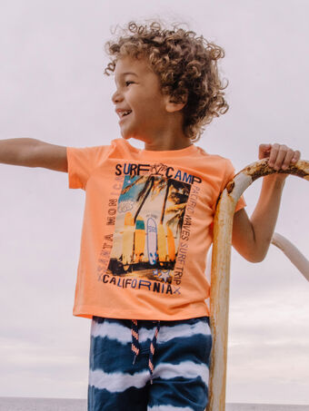 Fluoreszierendes orangefarbenes T-Shirt Surf 22E3PGV2TMCE411