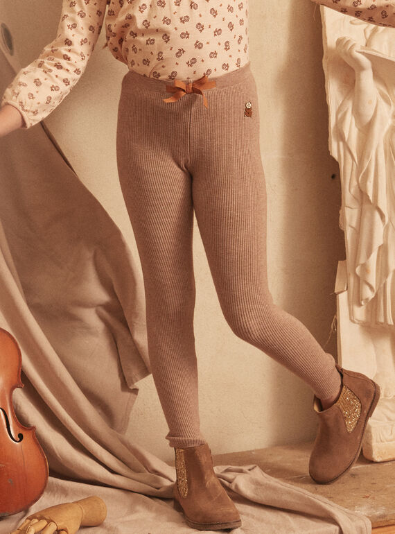 Melierte Leggings mit Schleife LITRICETTE / 24H2PFK2LGA011