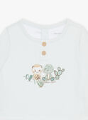 Blaues Bodysuit-T-Shirt, beige Hose und wassergrüne Socken FOREST / 23E0CG72ENS614