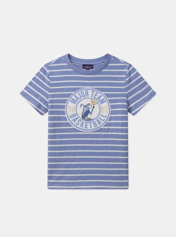Gestreiftes T-Shirt mit Affe MEMONKAGE / 25E3PG81TMC221