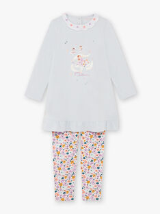Baby Mädchen Pyjama Nachthemd und Leggings Himmel und Orange BEBALETTE / 21H5PF61CHNC227