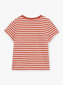 Rotes und sandfarbenes T-Shirt mit Streifenmuster FLIROAGE / 23E3PGP1TMCE406
