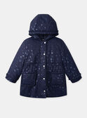 2-in-1-Parka dunkelblau oder weiße Jacke mit Leopardenmuster ohne Ärmel, Mädchen  NINARETTE / 25H2PFE2PAR705