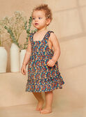 Kleid mit buntem Blumen-und Fischmotiv aus Popeline in Marineblau KAZAZIE / 24E1BFS2ROB718