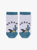 Socken in Lila und Entenblau mit Wüsten-Jacquardmuster FLANAGE / 23E4PGO1SOBH700