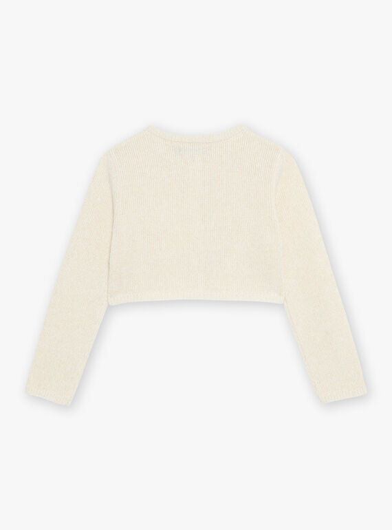 Kurze Strickjacke mit Blättermuster DAEMETTE / 22H2PF61CAR005