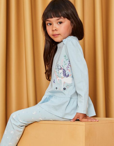 Blauer Pyjama mit Einhornmuster DOULIETTE / 22H5PF23PYJ222