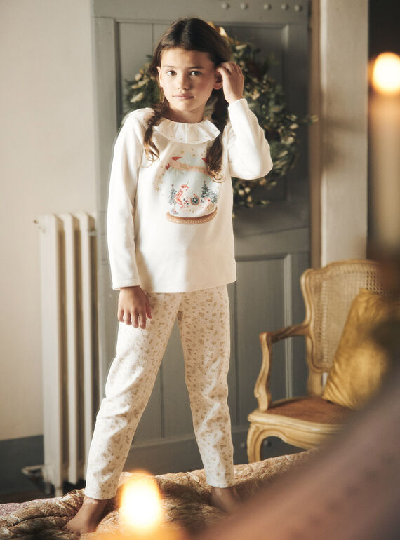 Weihnachts-Pyjama-Set aus ecrufarbenem Samt GRUGIVETTE / 23H5PFG1PYJ001