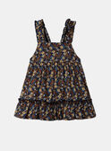 Kleid mit buntem Blumen-und Fischmotiv aus Popeline in Marineblau KAZAZIE / 24E1BFS2ROB718