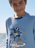 Himmelblaues T-Shirt aus Jersey mit „Gitarristendachs“-Motiv LETICHAGE / 24H3PGJ1TMLC236