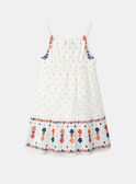 Kleid aus Baumwollkrepp mit bunten Stickereien in Weiß KLOBROETTE / 24E2PFS2RBS001