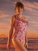 Einteiliger Badeanzug in Nude mit Blumenprint KLUINDEF / 24E2FFG1D4KC204