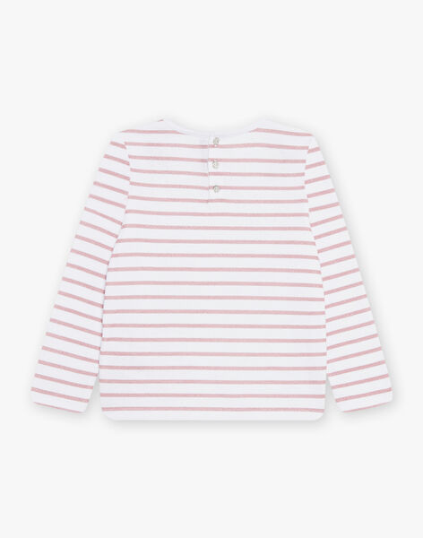 Marinière-T-Shirt rosa und weiß DROMARETTE 1 / 22H2PFQ1TML001
