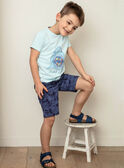 Blaues T-Shirt mit Hai-Muster ZUZAGE1 / 21E3PGL3TMC614