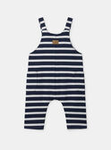 Latzhose mit marineblauen Streifen und mit Waschbär-Patch, Baby, Jungen NAIGOR / 25H1BGP4SALA015