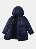 2-in-1-Parka dunkelblau oder weiße Jacke mit Leopardenmuster ohne Ärmel, Mädchen  NINARETTE / 25H2PFE2PAR705