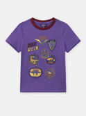 Violettes Kurzarm-T-Shirt mit Dinosaurier-Print KICHAGE / 24E3PGC3TMC708