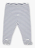 Blau-weiß gestreiftes T-Shirt und Pyjama-Strümpfe KEDOURSON / 24E5BG51PYJ001