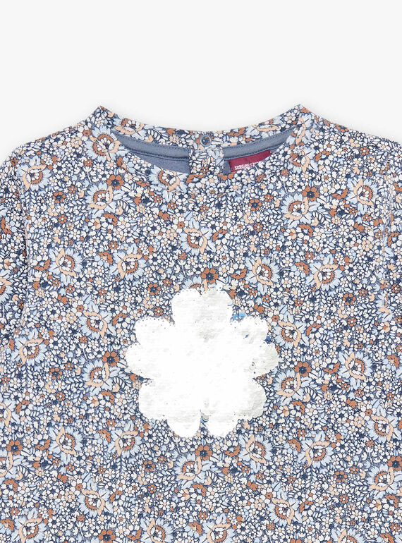 Sweatshirt mit Blumenmuster und Schneeflockenmotiv aus Wendepailletten DIASWETTE / 22H2PFY1SWEC206