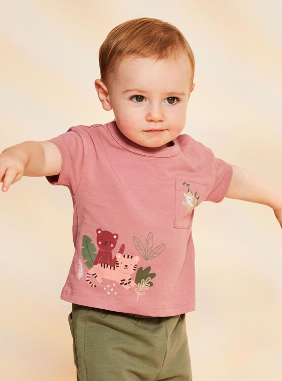 T-Shirt vintage rosa mit Tiermotiv FAGABRIEL / 23E1BGD2TMCD332