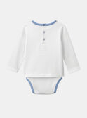 T-Shirt-Body in Ecru und Hellblau mit Straßenbahn- und Tiermotiven LADULIO / 24H1BGJ1BOD001