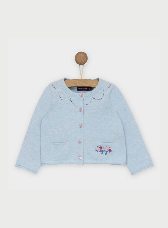 Himmelblaue Strickjacke RABARBARA / 19E1BF21CAR020