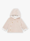 Beige Samtjacke mit Kapuze für Neugeborene LOAC / 24H0CM11VES007