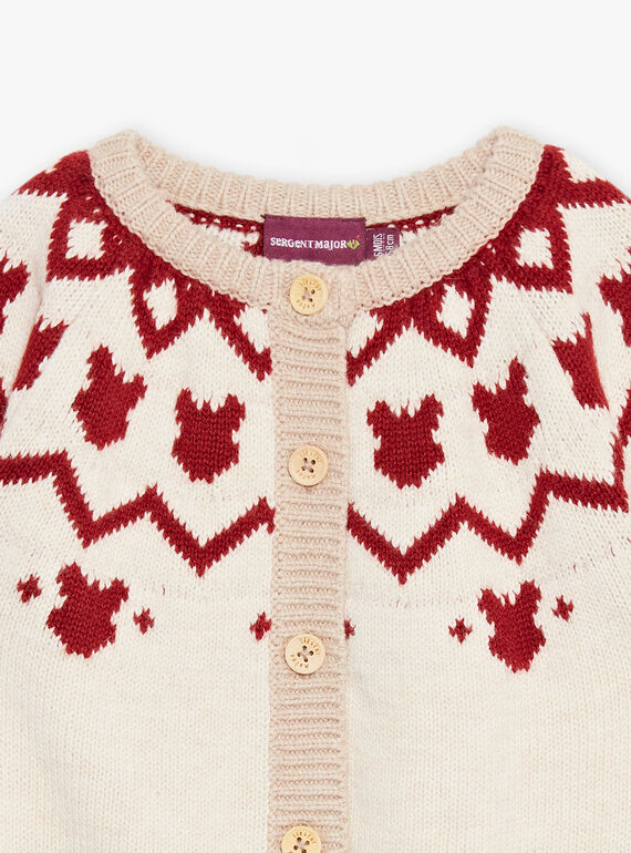 Strickweste in Rot und Beige DAPIERRE / 22H1BGX1GILF512