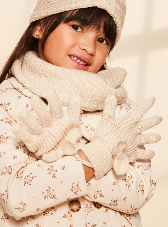 Gestrickte beige Handschuhe FRAGANETTE / 23E4PF51GAN808