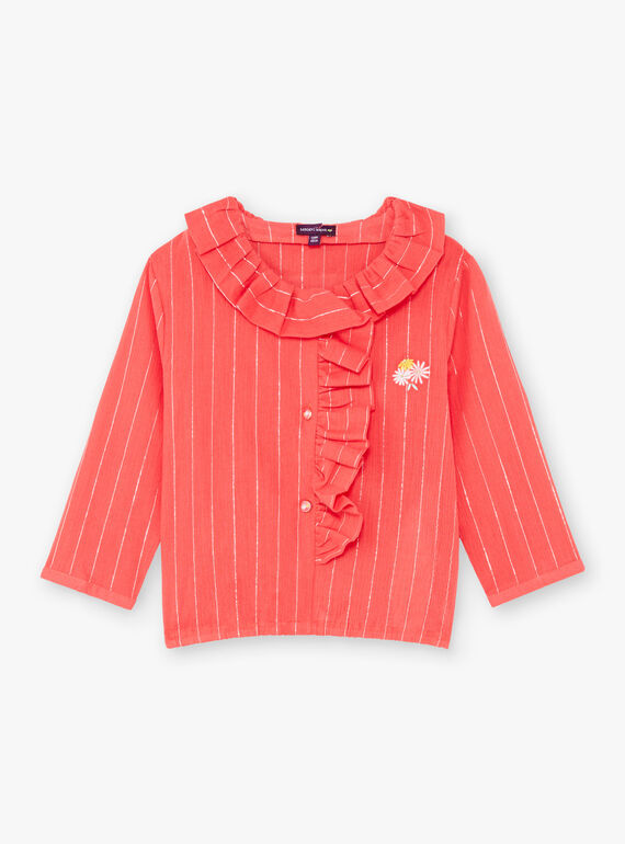 Rosa Bluse mit gerafftem Kragen, Kind Mädchen TAYEGETTE / 20E2PFZ2CHEF503