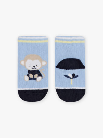 Baby Junge blaue Socken mit Affenmotiv CARICHARD / 22E4BGK1SOQP265