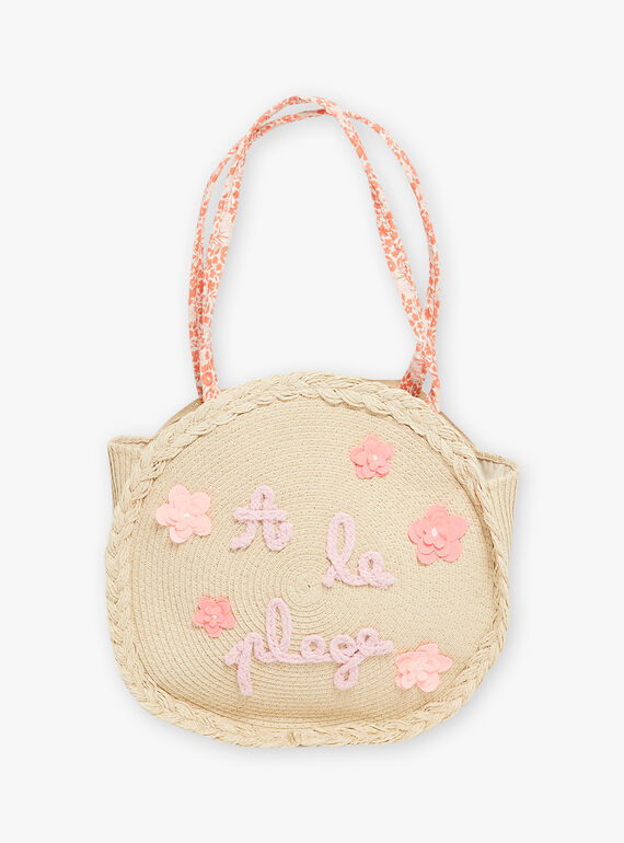 Strandtasche aus Stroh Kind Mädchen CLIKUETTE / 22E4PFO1BES009