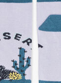 Socken in Lila und Entenblau mit Wüsten-Jacquardmuster FLANAGE / 23E4PGO1SOBH700