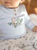 Blaues Bodysuit-T-Shirt, beige Hose und wassergrüne Socken FOREST / 23E0CG72ENS614