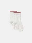Jacquard-Socken in Ecru mit Blumenmuster MACHOZETTE / 25E4PF71SOQ001