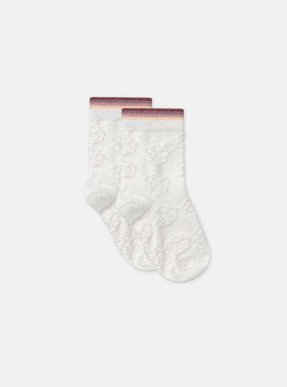 Jacquard-Socken in Ecru mit Blumenmuster MACHOZETTE / 25E4PF71SOQ001