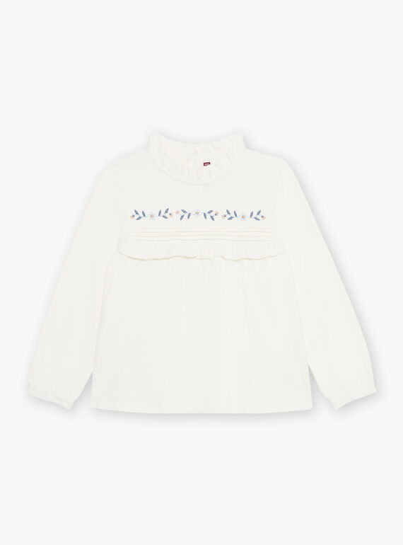 Ecru T-Shirt mit Rüschen DIACHETTE / 22H2PFY3TML001