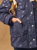 2-in-1-Parka dunkelblau oder weiße Jacke mit Leopardenmuster ohne Ärmel, Mädchen  NINARETTE / 25H2PFE2PAR705