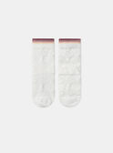 Jacquard-Socken in Ecru mit Blumenmuster MACHOZETTE / 25E4PF71SOQ001