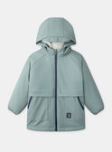 2-in-1-Regenmantel blau oder oder dunkelblau mit Tierprint und langen Ärmeln, Jungen NINIRAGE / 25H3PGE1IMP205