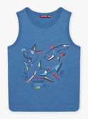 Blaues Tank-Top mit Hai-Motiv Kind Junge CYDEBAGE1 / 22E3PGT1DEBC240