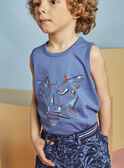 Blaues Tank-Top mit Hai-Motiv Kind Junge CYDEBAGE1 / 22E3PGT1DEBC240