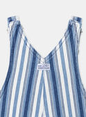 Lange blau-weiße Latzhose aus Denim mit Streifendruck LADEREK / 24H1BGJ1SALP274