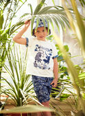 Blaue Shorts für Kinder Junge mit Blattwerk CIPOPAGE / 22E3PGK2BERC211